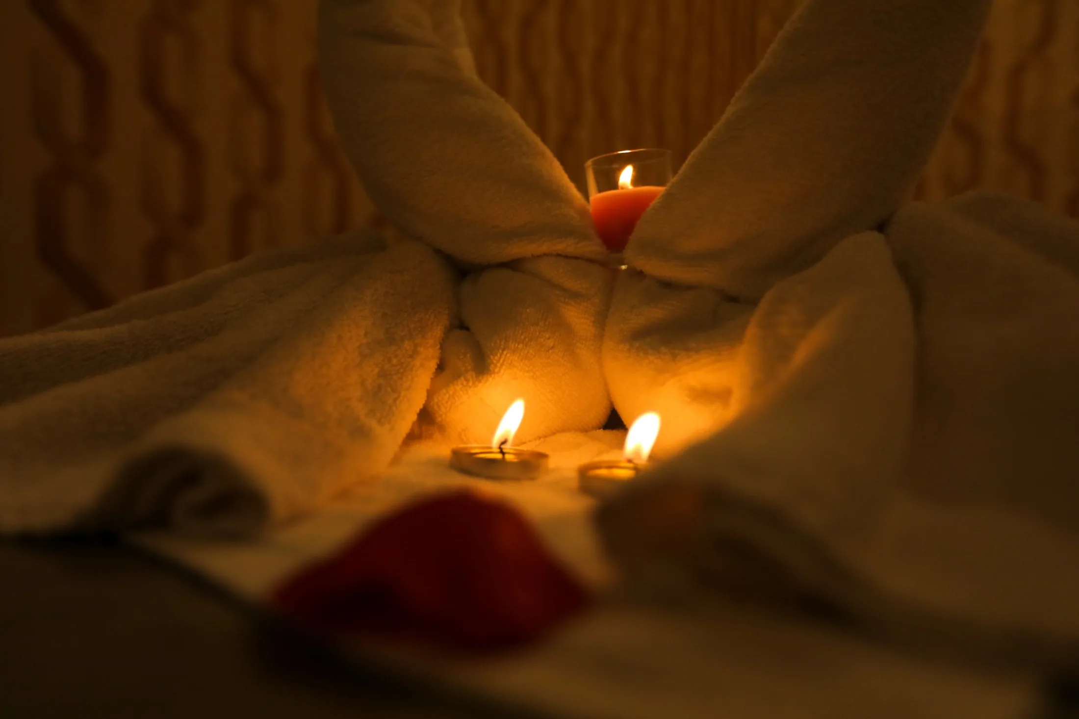 Impressive Spa towel and candle detail